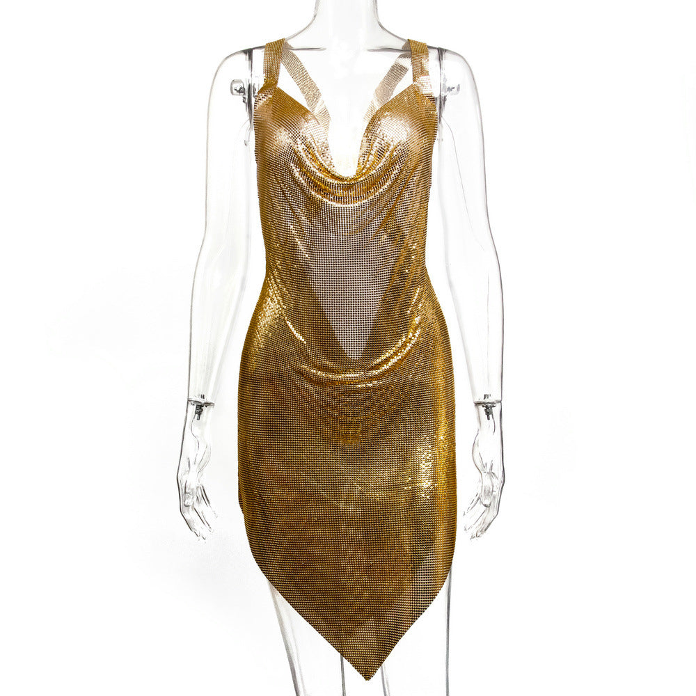 Backless Metal Strap Dress Nightclub Sexy Dresses