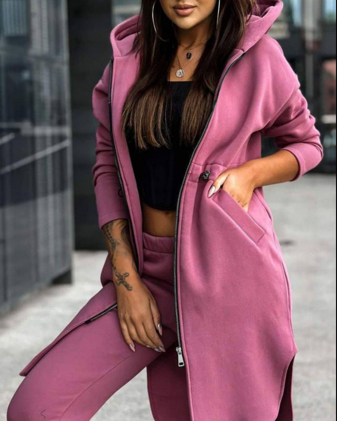 Women's Comfortable Fashion Casual Fleece Hooded Suits