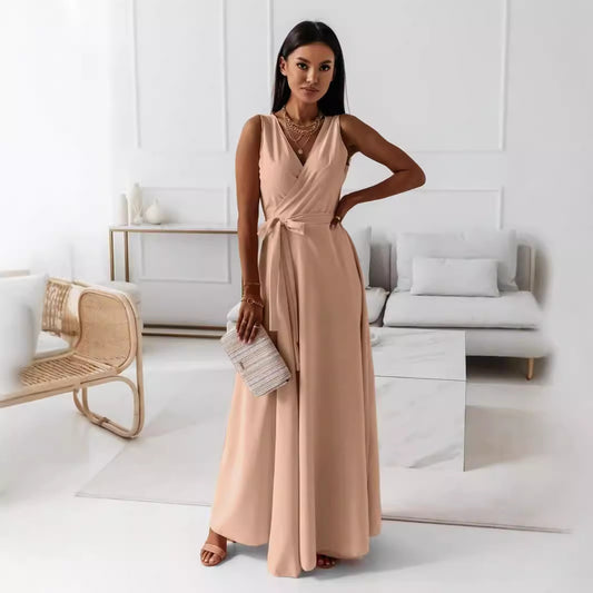 Women's Versatile Tied Party Long Dress Dresses