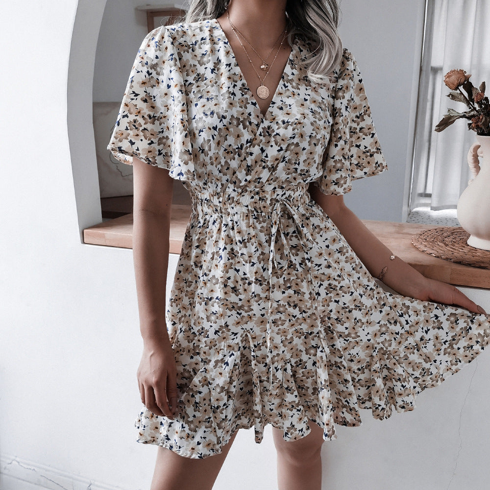 Women's Clearance Summer Casual Sleeve Floral Ruffled Shorts