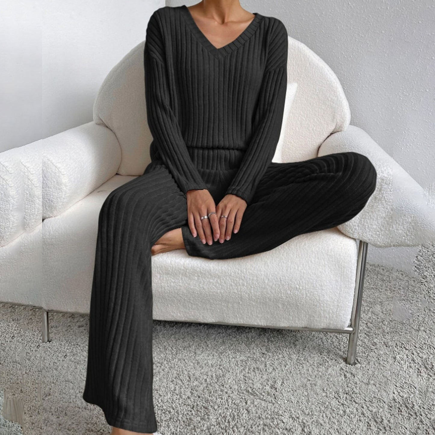 Women's Two-piece Fashion Casual Straight Loose Temperament Suits