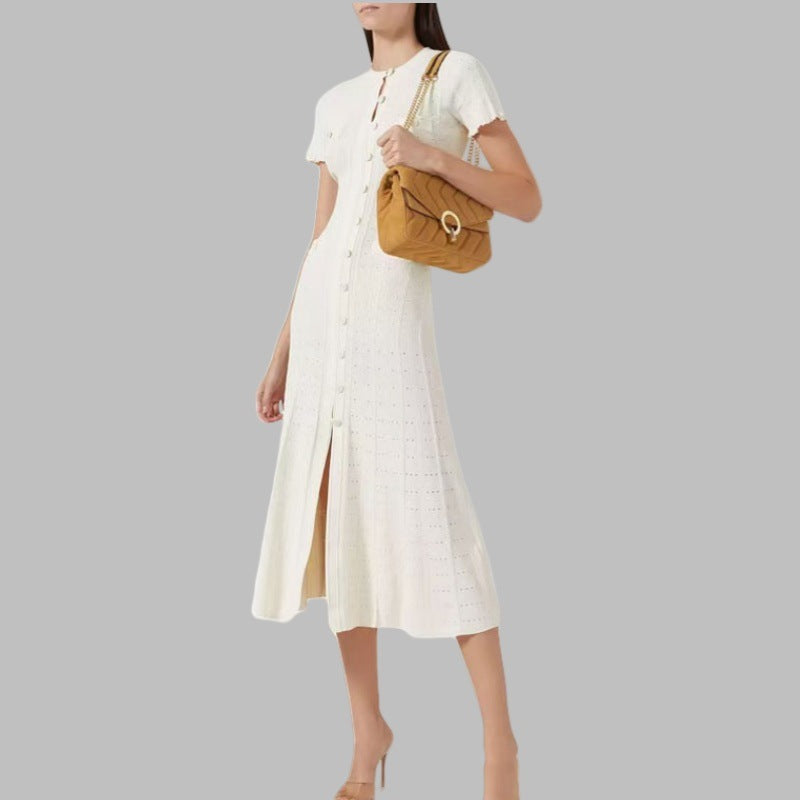 Classic Style Sense Hollow Out Lace Sleeve Dresses