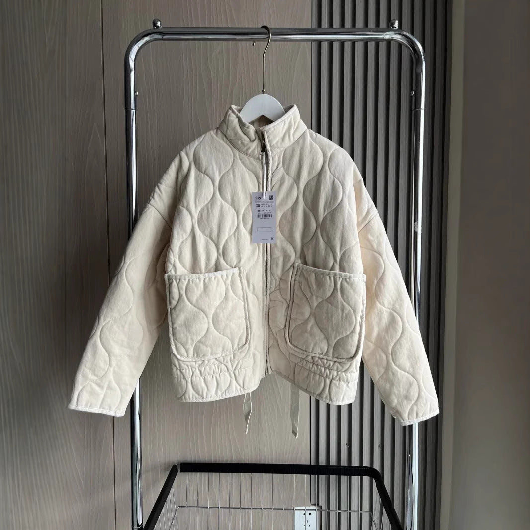 Versatile Trendy Rhombus Quilted Baggy Casual Coats