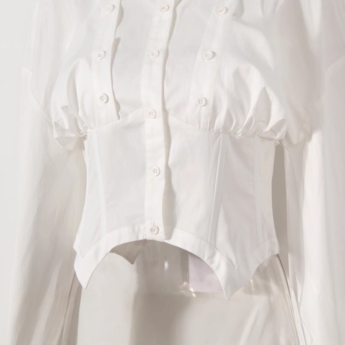 Women's Fishbone Shirt For Niche Design Waist Blouses