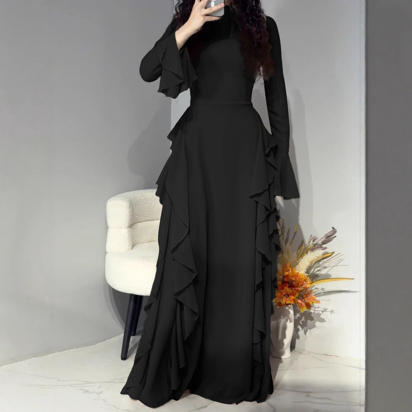 Comfortable Women's Fashion Long-sleeved Temperament Commute Dress