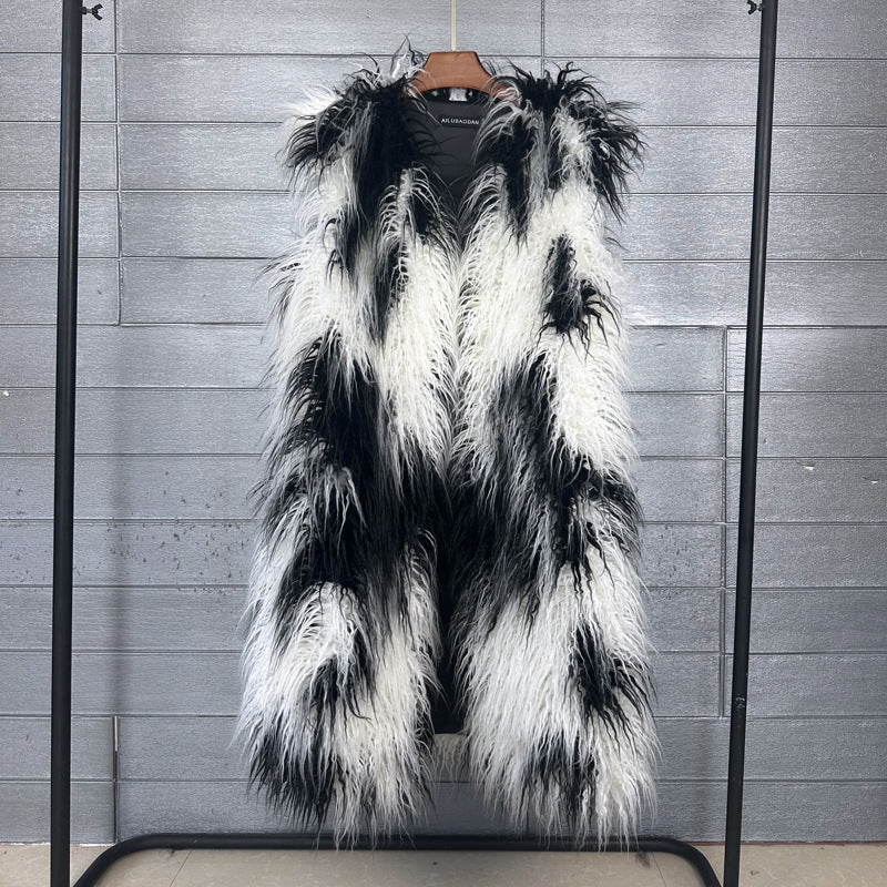 Women's Winter Lengthened Imitated Tibet Sheep Fur Coats