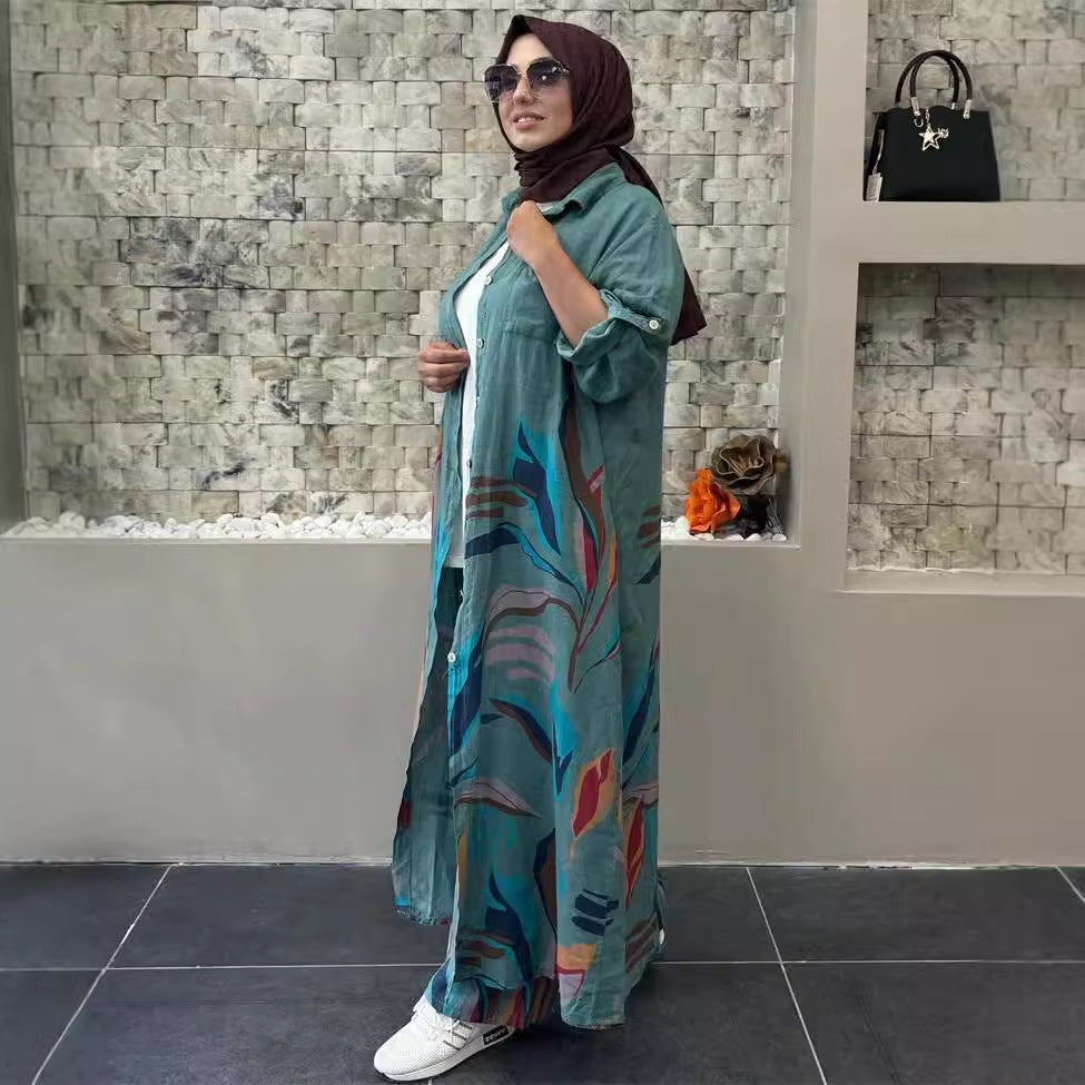 Women's Loose Fashion Printed Long Casual Wide Suits
