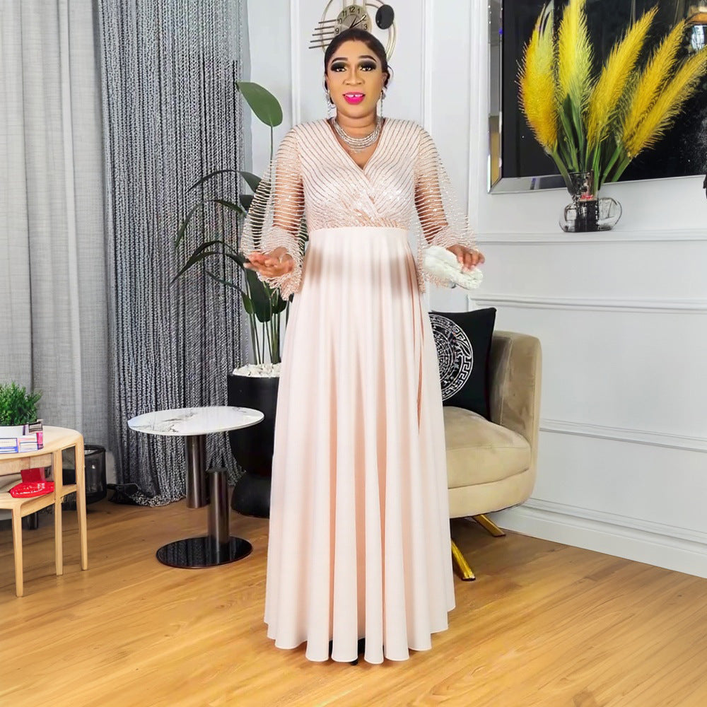 Women's Muslim Wear African Large Sleeves Loose Dresses