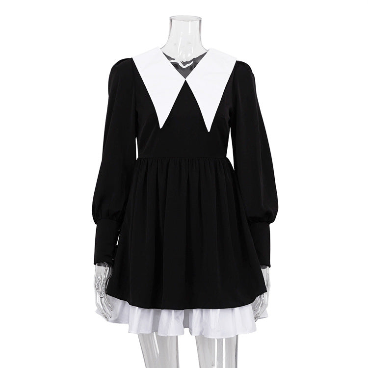 Design Dress Doll Collar Waist Slimming Hepburn Little Dresses