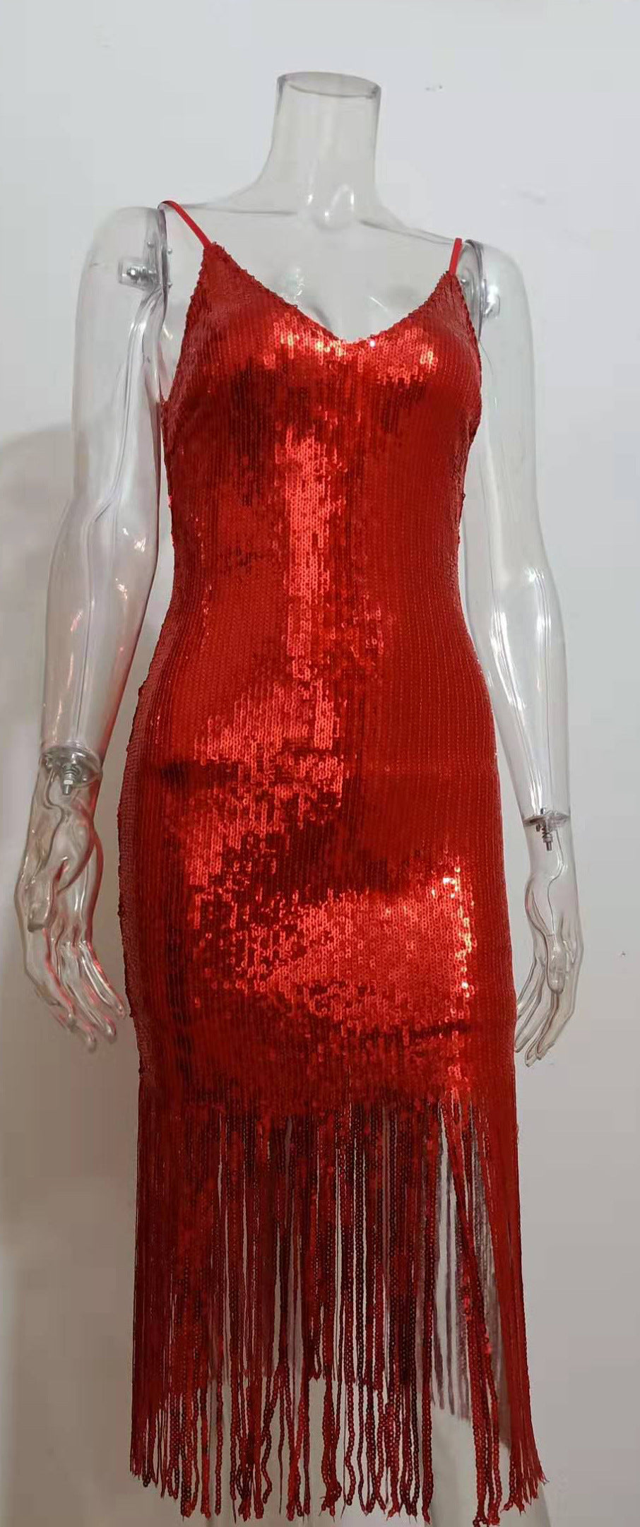Women's Dress Deep Tassel Embroidered Sequins Sexy Dresses