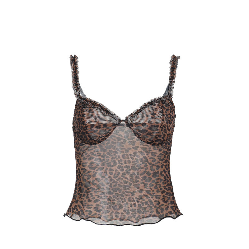 Sexy Leopard Print Camisole Summer Vacation Tops