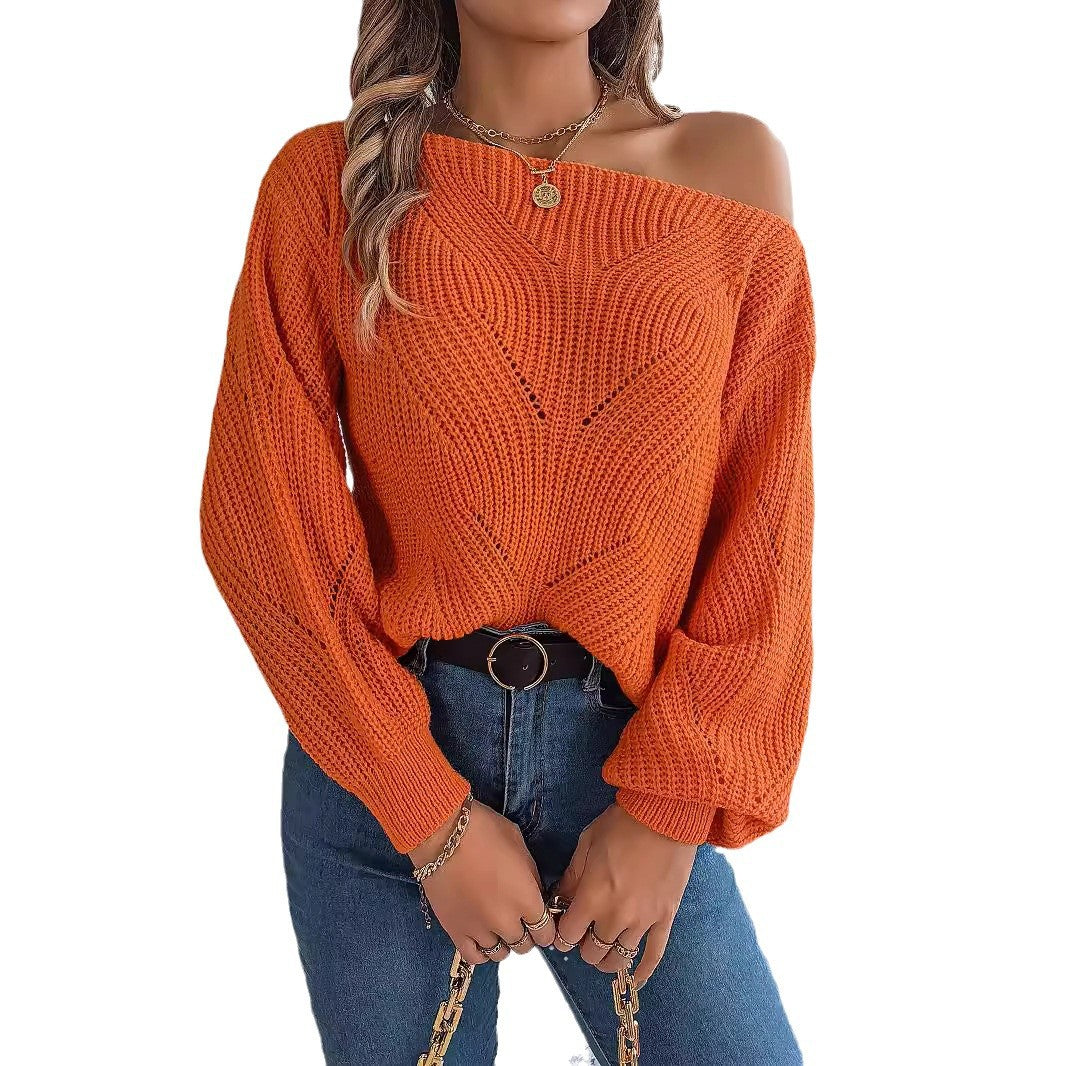 Attractive Glamorous Women's Casual Lantern Sleeve Sweater