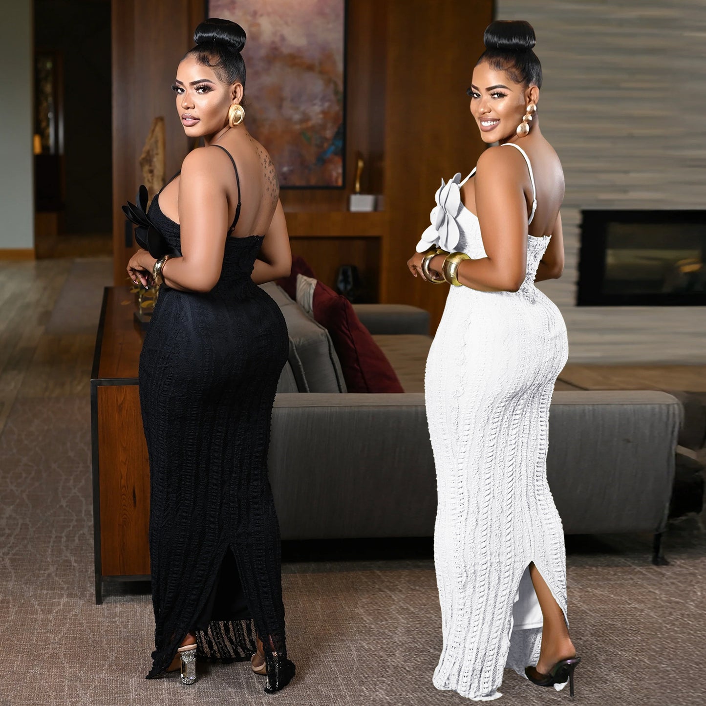 Women's Fashion Wear Sexy Lace Corsage Backless Dresses