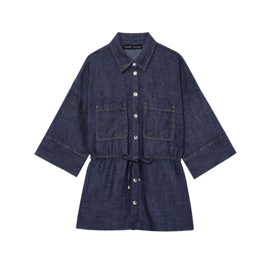 Summer With Decoration Blended Fabric Shirt Suits