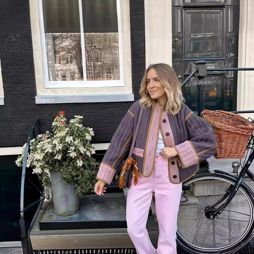 Women's Charming Creative Fashion Color Contrast Coats