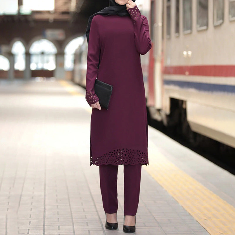 Women's Wear Robe Burning Flower Dress Two-piece Suits