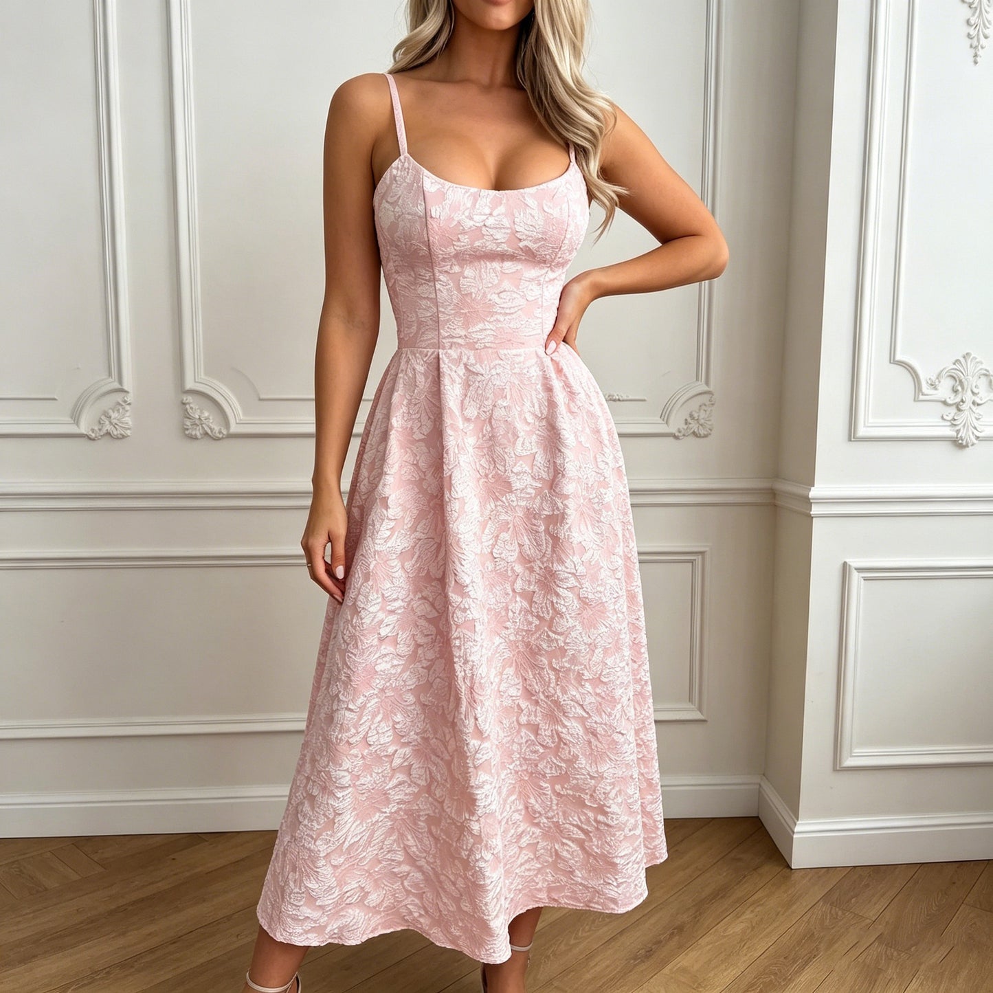 Women's Suspender Long Summer Elegant Jacquard Backless Skirts