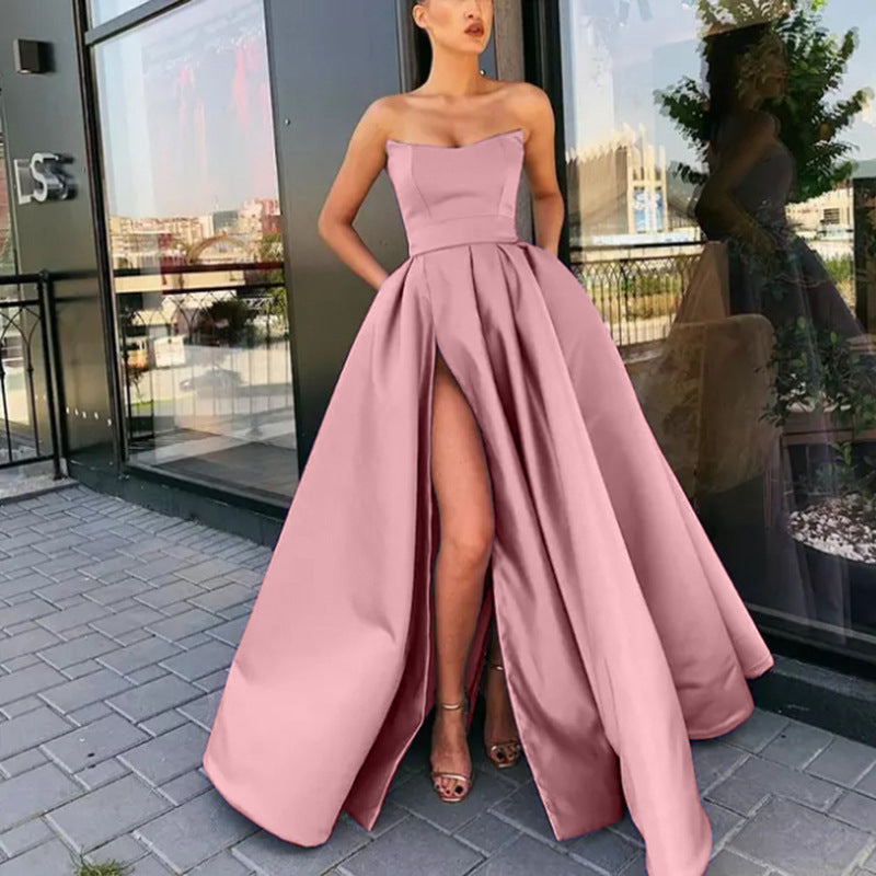 Dress Performance Sexy Tube Split Long Wedding Dresses