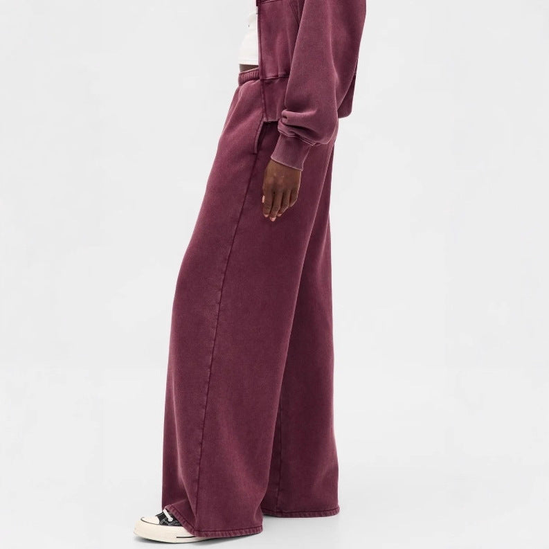 Women's Autumn Fashion Retro Solid Color Hooded Suits