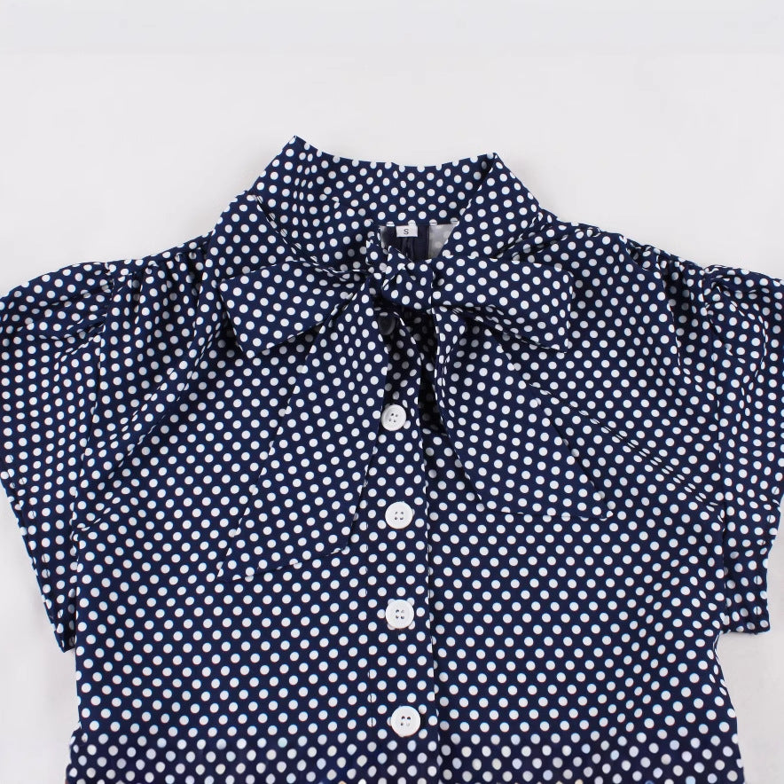 Women's Dots Single Row Button Sleeve High Shorts