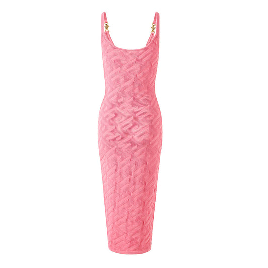 Suspender Dress Metal Buckle Knitted Waist Dresses