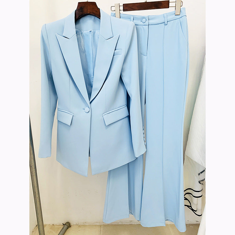 Business Wear One Button Cloth Cover Pants