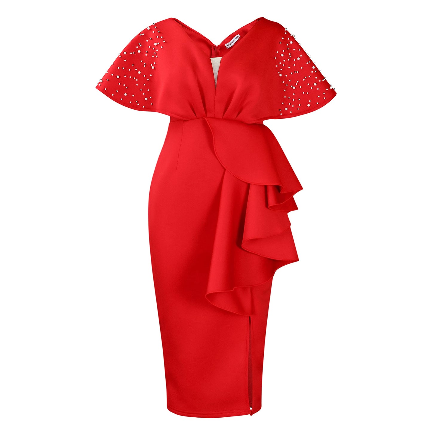 Sexy Ruffled Bifurcated Rivet Beads Party Dresses