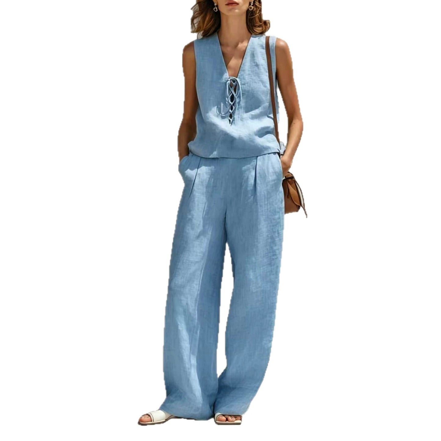 Beautiful Comfortable Classic Women's Minimalist Sleeveless Fashion Casual Suit