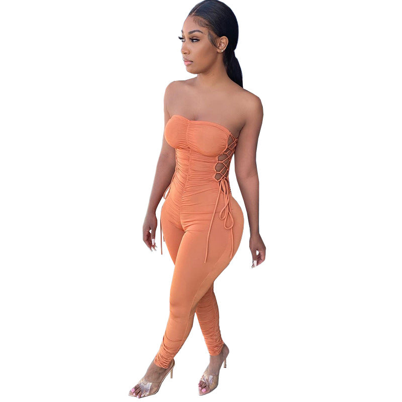 Women's Spring Fashion Casual Pleated Sexy Jumpsuits
