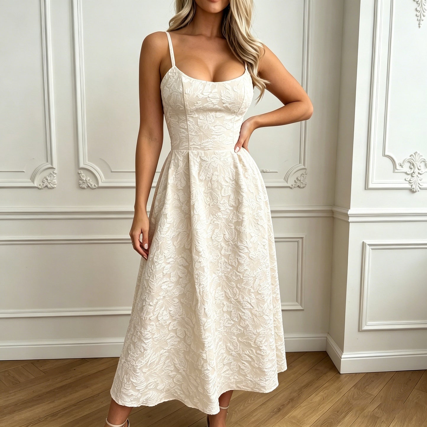 Women's Suspender Long Summer Elegant Jacquard Backless Skirts