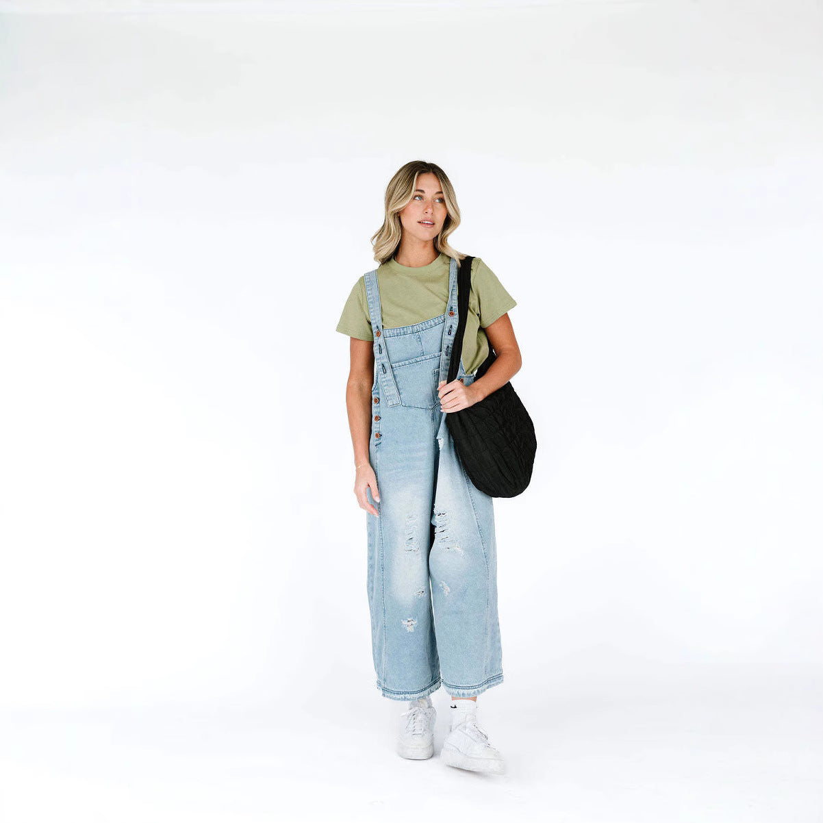 Women's Retro Make Old Ripped Loose Wide Leg Comfortable Leisure Jeans