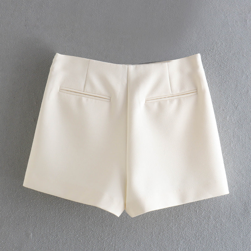 Women's Fashion Solid Color Casual Irregular High Shorts