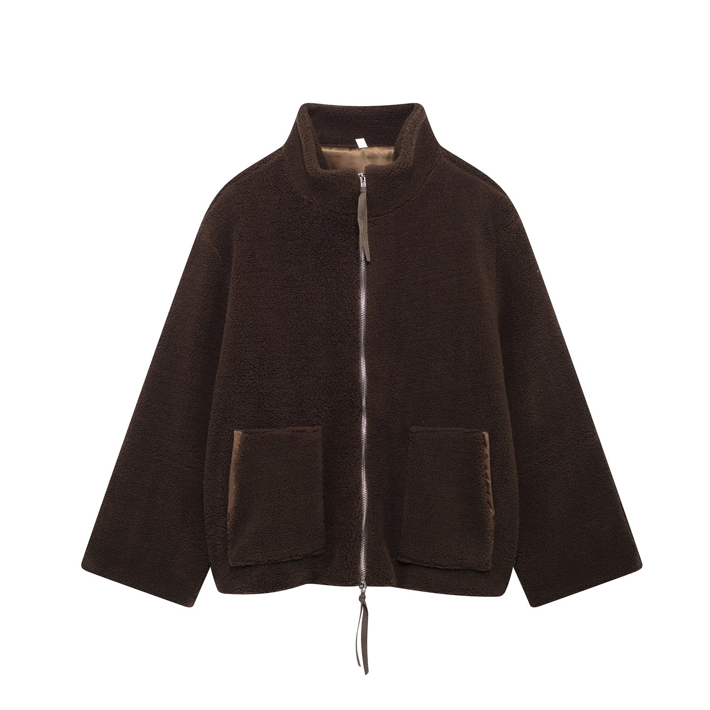 Women's Color Idle Style Lamb Wool Turtleneck Coats