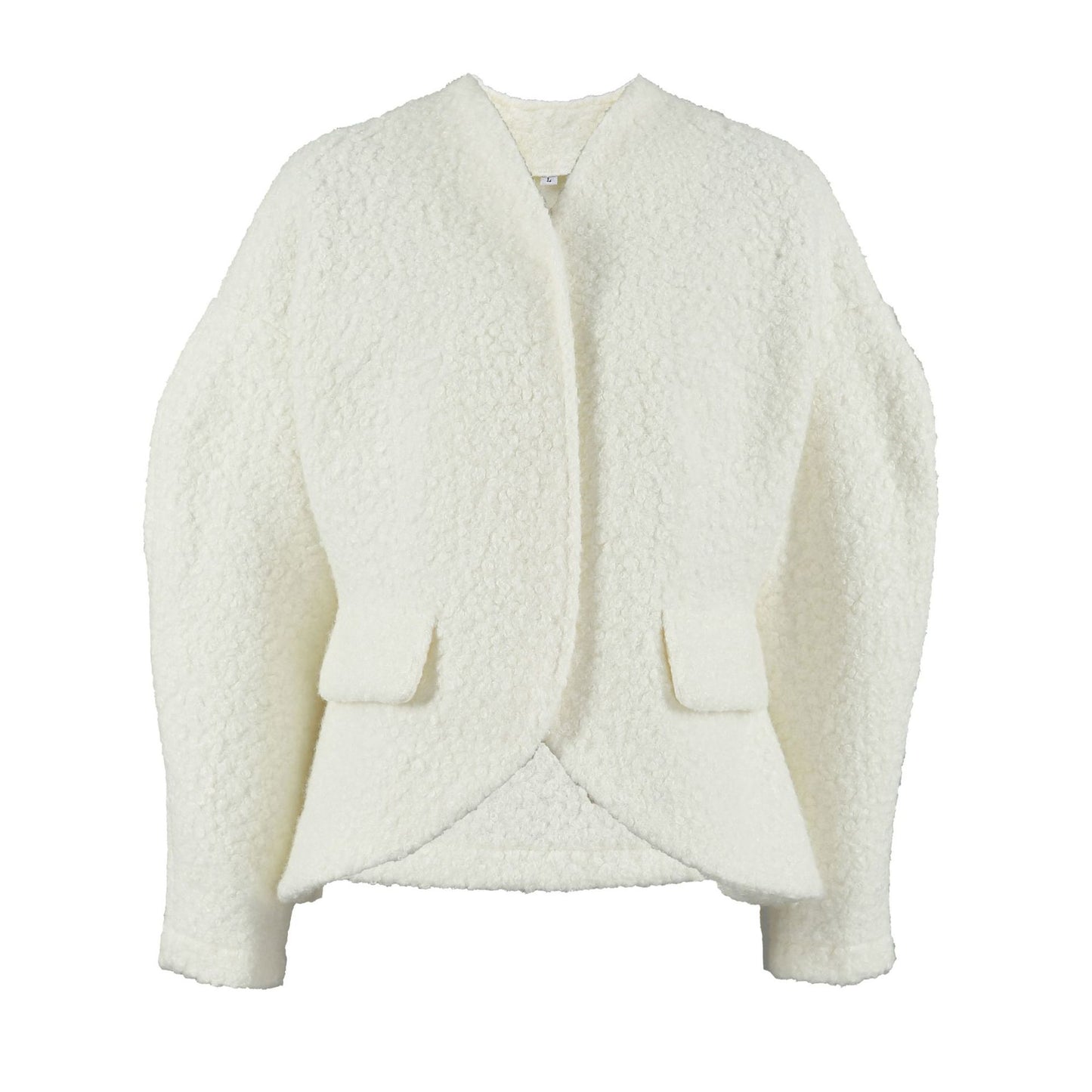 Women's Thick Woolen Design Solid Color Style Coats
