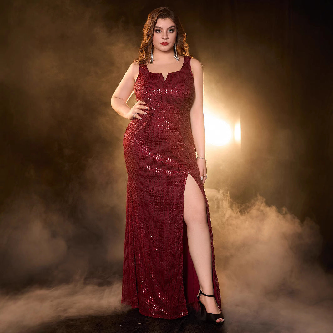 Women's Sexy Backless Sequins Dress Prom Party Dresses