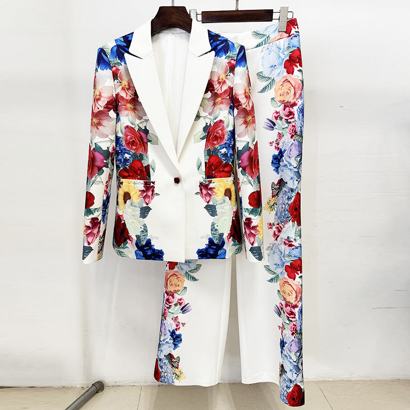 Beautiful Fashion Bright Digital Printing Two-piece Suits
