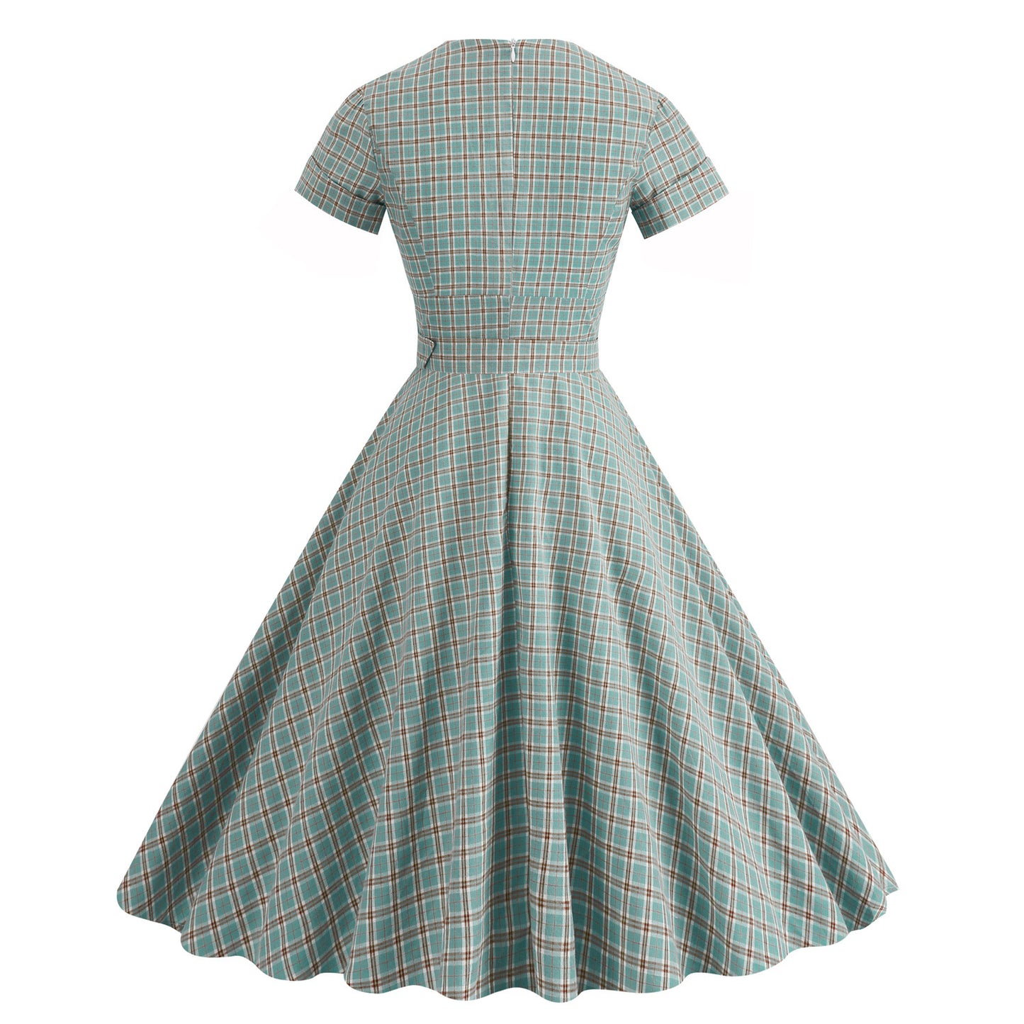 Style British Lattice Collar Sleeve High Dresses