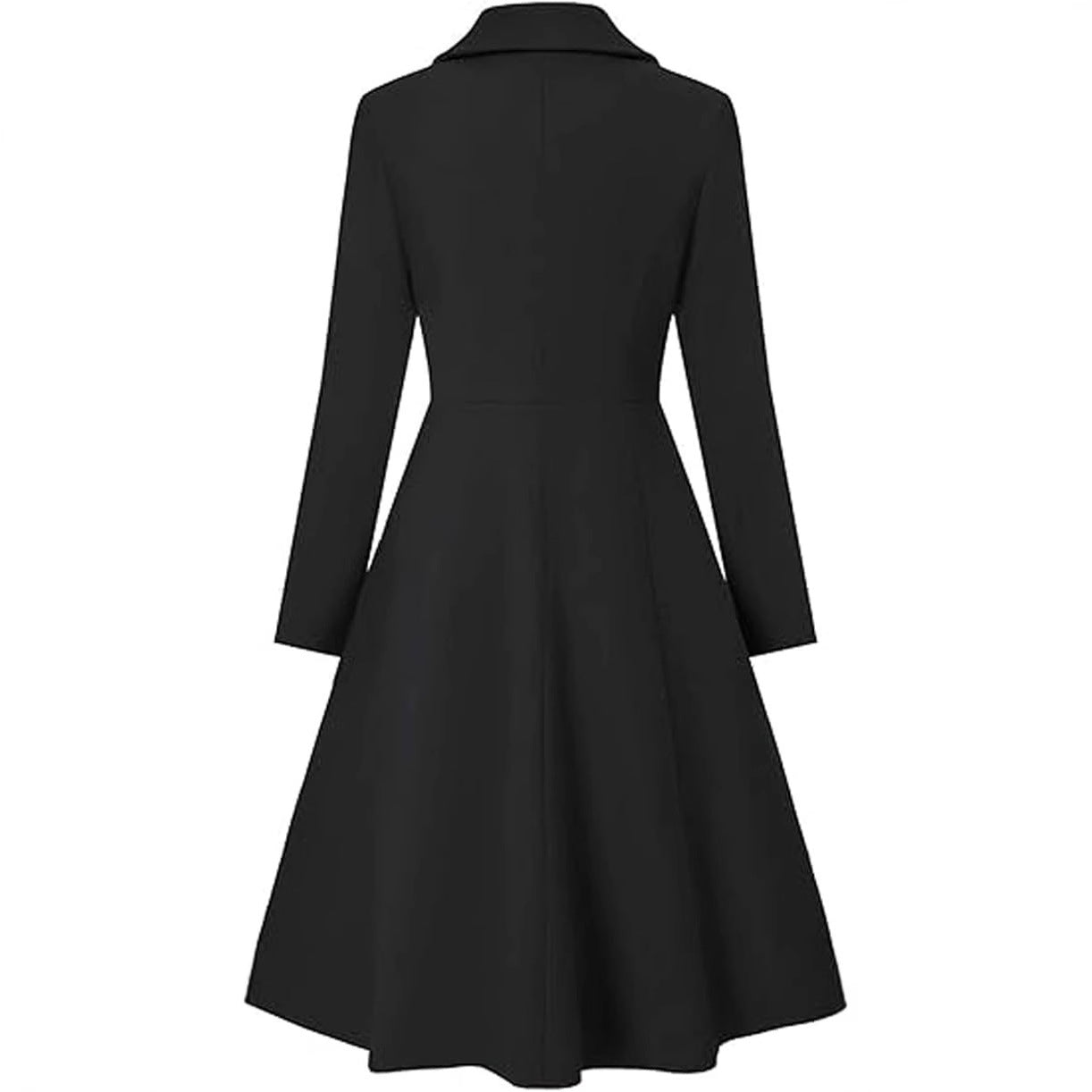 Women's Winter Gap Lapel Double Breasted Button-shaped Pleating Coats