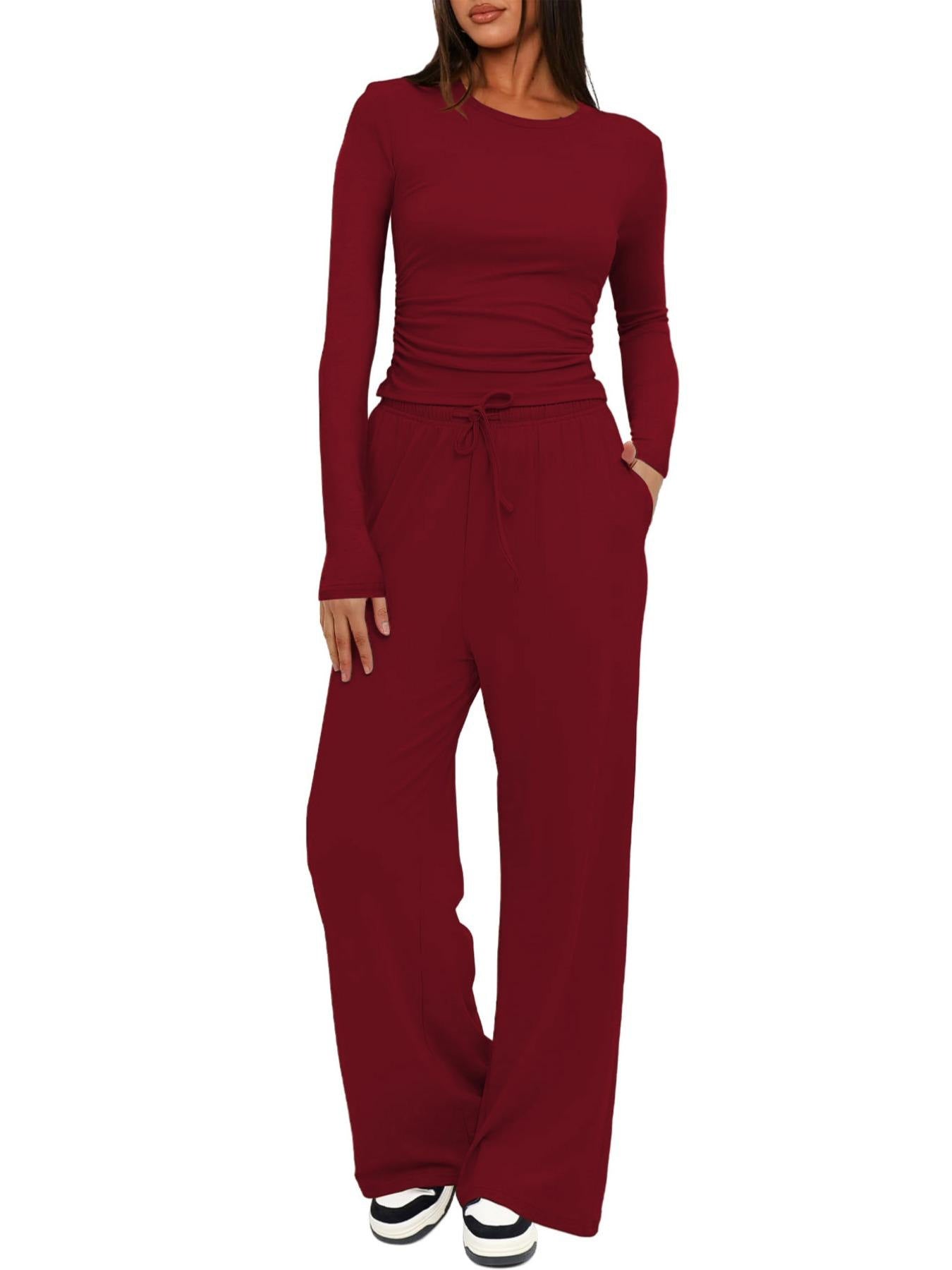 Versatile Women's Long Sleeve Solid Color Fashion Casual Suit