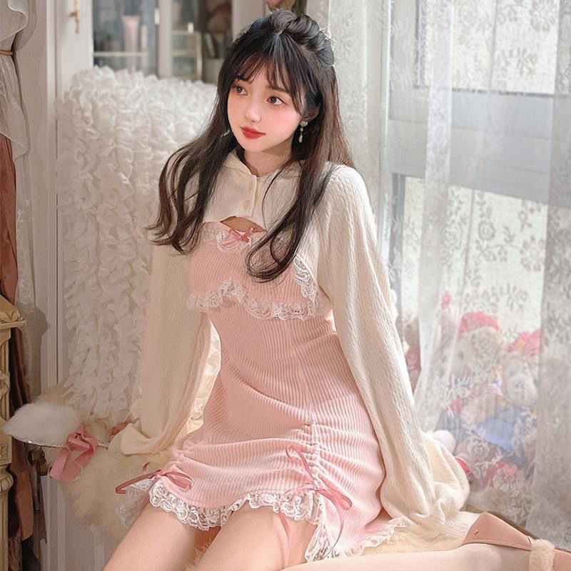 Suspender Long Sleeve Hooded Sweet Spicy Blouses