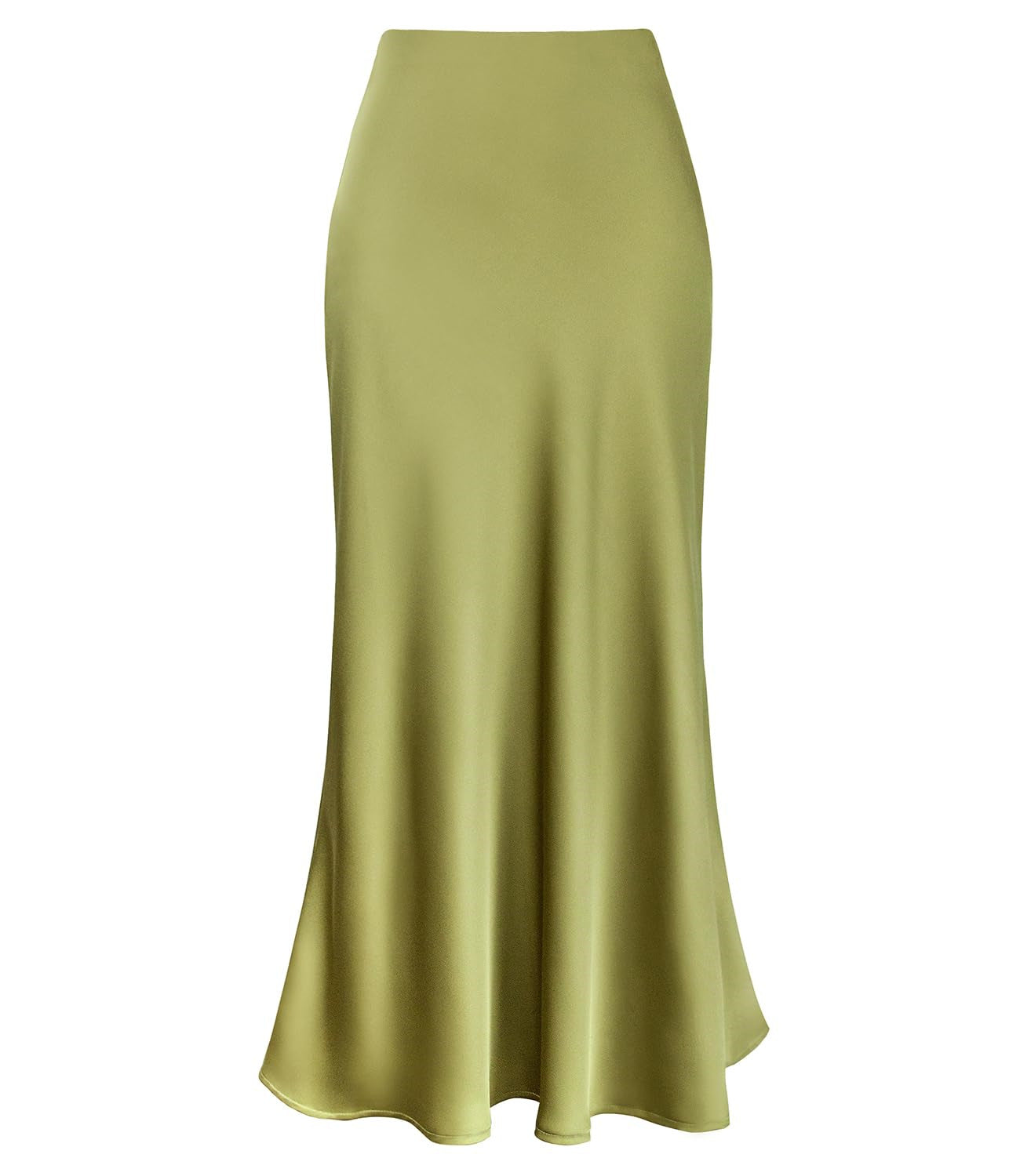 Women's Temperament Silky Texture Forged Surface Acetate Vertical High Skirts