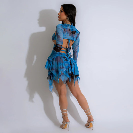 Women's With Baggy Fashion Loose Printed Three-piece Skirts