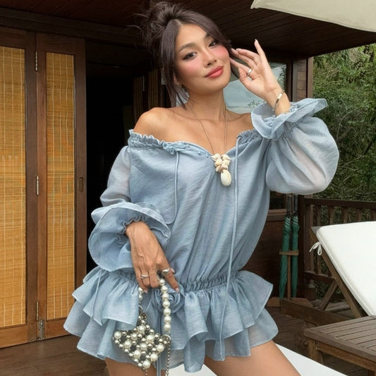 Pure Desire Ruffled Chiffon Slim Fit Dresses