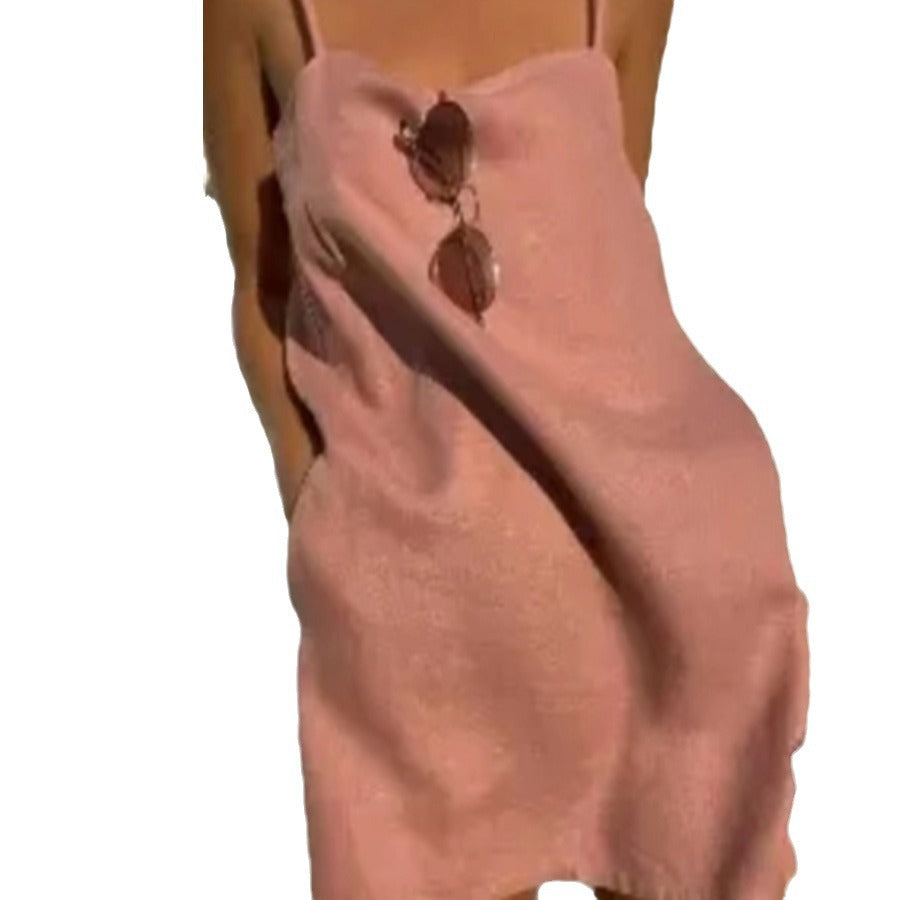 Women's Cotton Linen Style Comfortable Holiday Dress Dresses