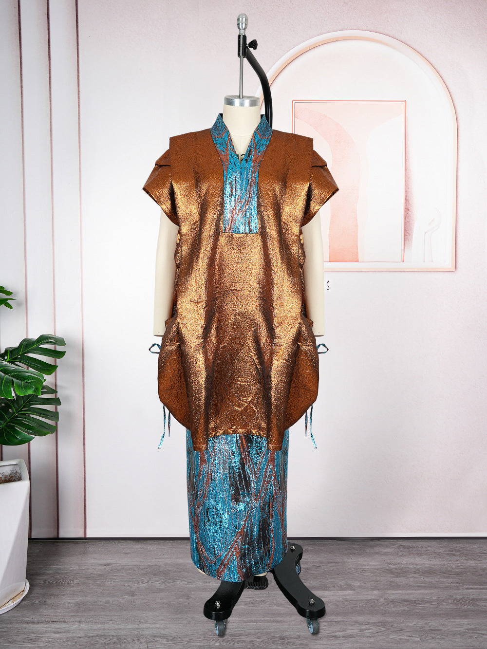 Women's Wear Fashion Robe Mid-length Dress Set Suits
