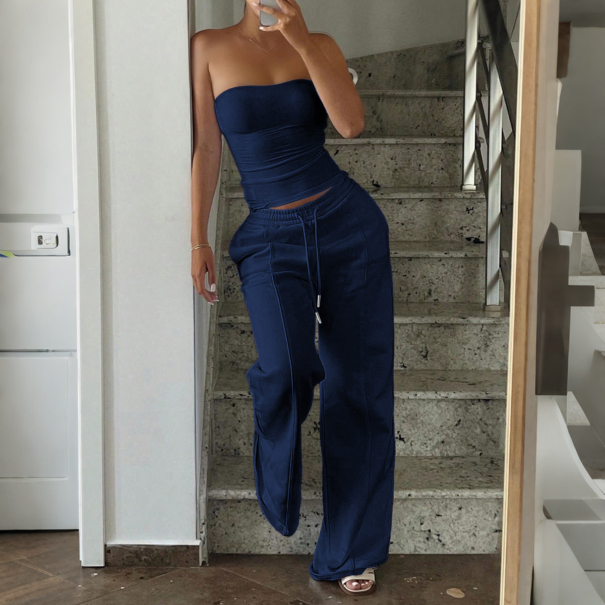 Women's Leisure Vacation Tube Long Summer Fashion Casual Suit