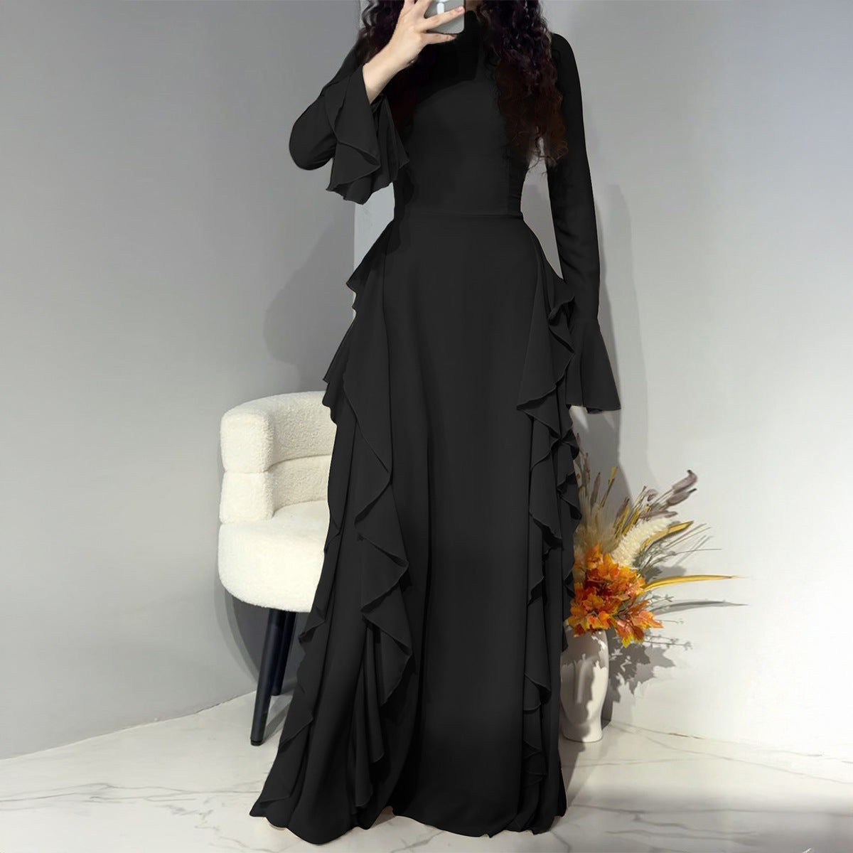 Comfortable Women's Fashion Long-sleeved Temperament Commute Dress