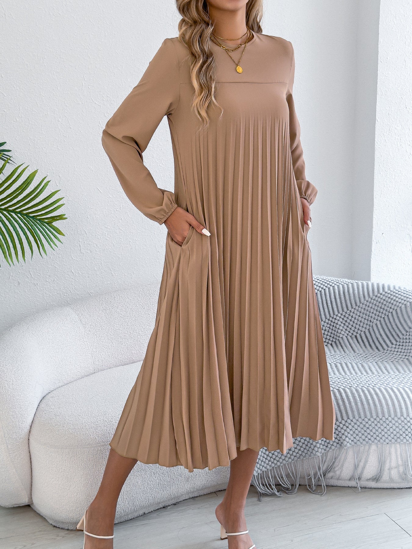 Women's Casual Solid Color Long Sleeve Pocket Clothing