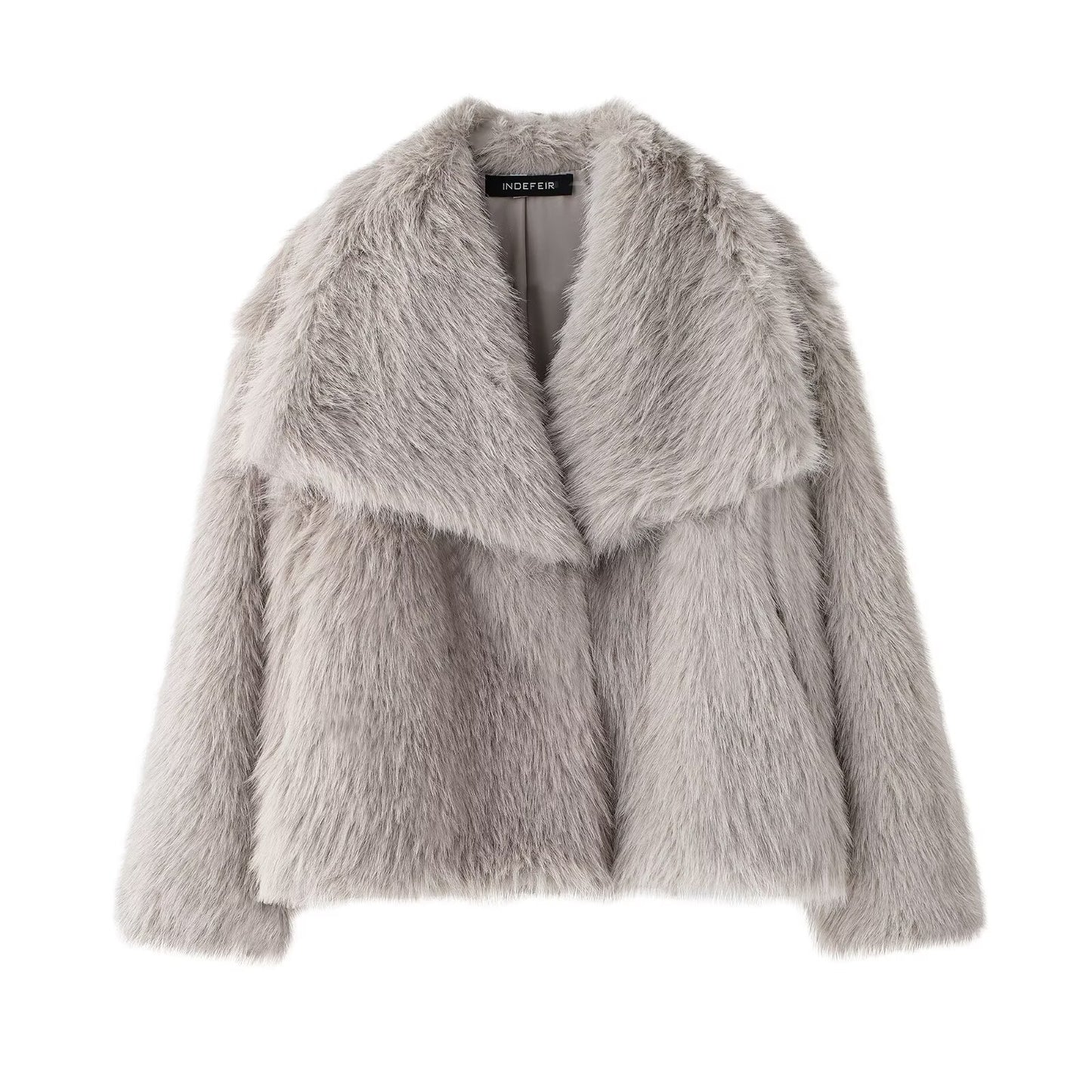 Women's Winter Street Fashion Artificial Fur Effect Coats