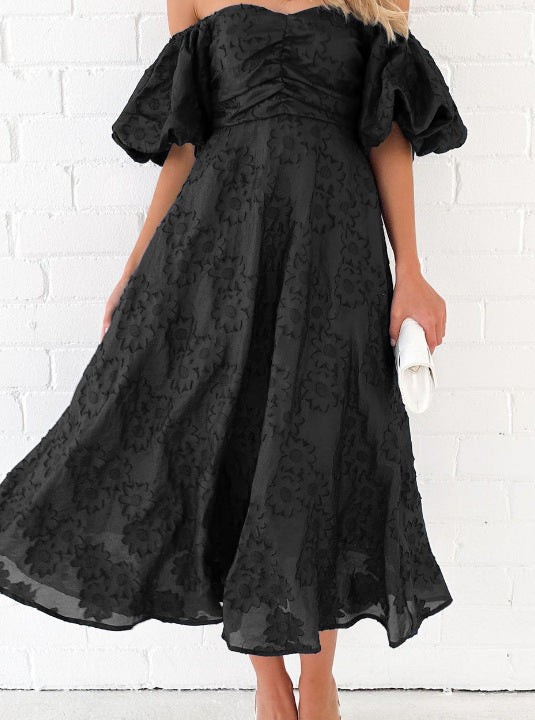 Women's Summer French Style Pettiskirt Puff Sleeve Dresses